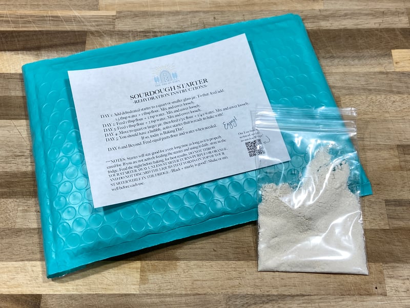 Free freeze-dried sourdough starter package